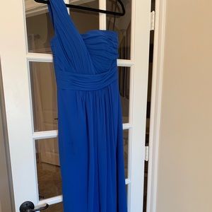 Royal blue one shoulder maxi dress
